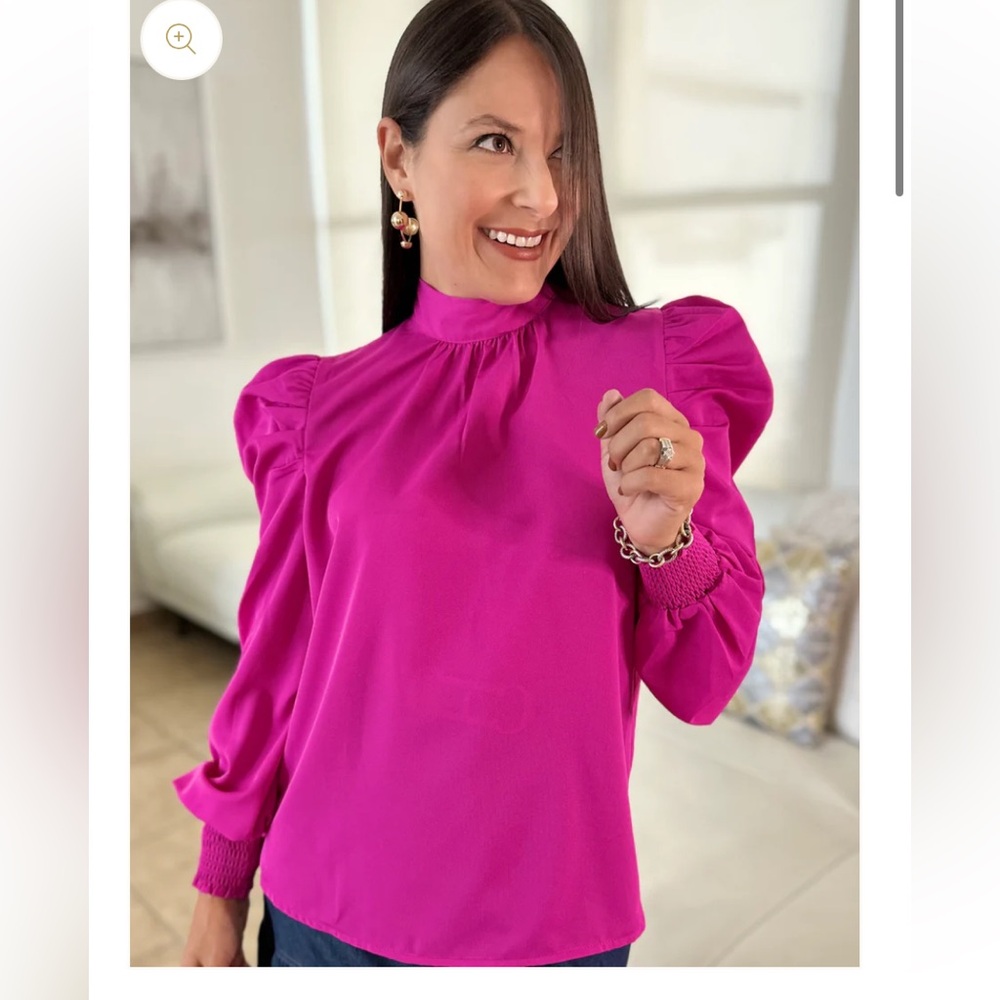 NWT Boutique Jealous Tomato Pink Off Sleeve Blouse Sz L